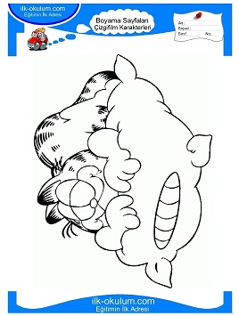 Çocuklar İçin Garfield Boyama Sayfaları 